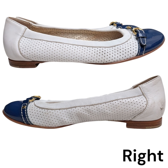 AGL Women's Blue and White Ballet Flats Size 8 - Picture 4 of 14